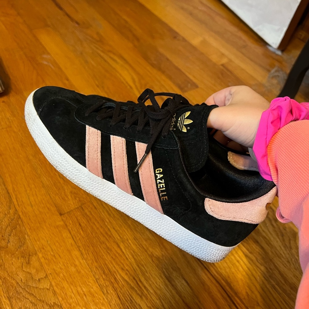 Adidas Gazelle Black/Pink Suede Sneakers